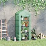 Estufa de Jardim com 4 Prateleiras e Cobertura de PE Estufa de Aço para Cultivo de Plantas Flores 70x50x160cm Verde