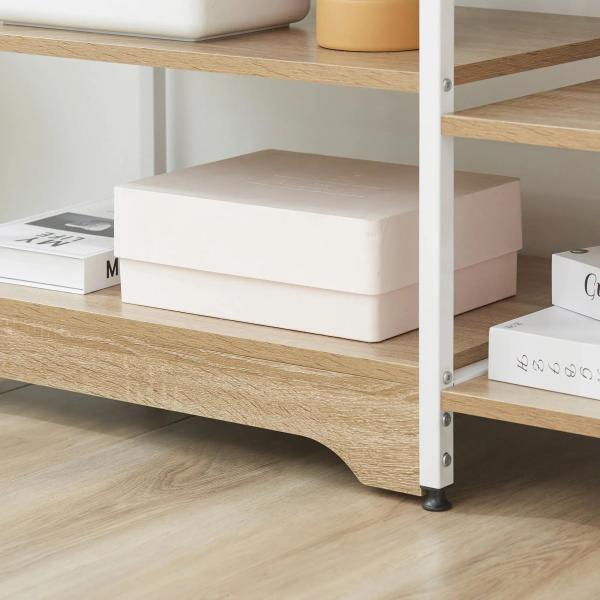 Estante Multiuso com 7 Prateleiras de Armazenamento para Utensílios Livros Plantas 90x40x95cm Madeira Natural