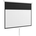 Tela de Projeção Manual 80 polegadas Formato 16:9 com Altura Ajustável para Interior e Exterior 187x8x150 cm Branco