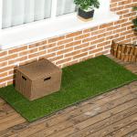 Relva Artificial de 10 Peças Estrado de Relva Sintética 30x30 cm Altura 20 mm Resistente aos Raios UV Verde Escuro