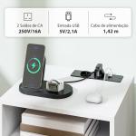Mesa de Cabeceira com Estação de Carregamento Gaveta 2 Tomadas AC Porta USB e Tipo - C 40x35x54,7 cm Branco