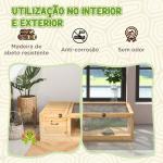 Terrario para Reptéis Casa para Tartarugas de Madeira com Painéis Laterais Transparentes e Trava 91x60,5x32 cm Madeira