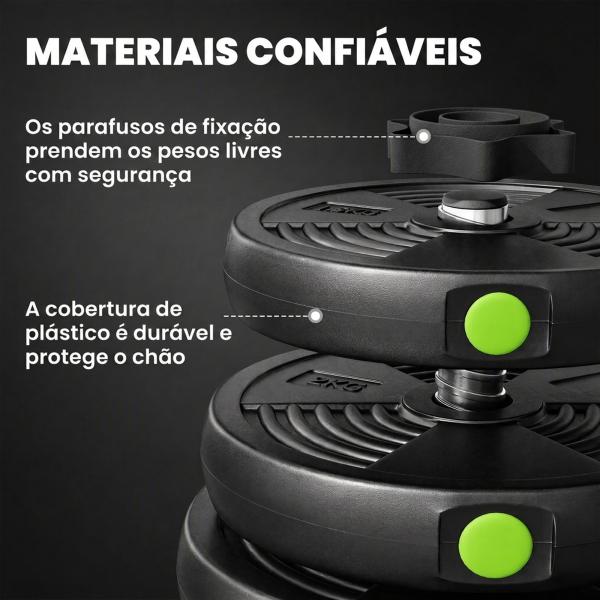 Kit de Halteres 30 kg 2 em 1 Jogo de Pesos com Barra de Pesos Pega Antiderrapante para Treino de Força Preto e Verde