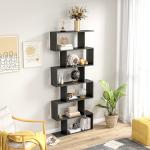 Estante Alto Livraría de 6 Estantes para Sala de Jantar Desenho Moderno 80x23x192cm Preto