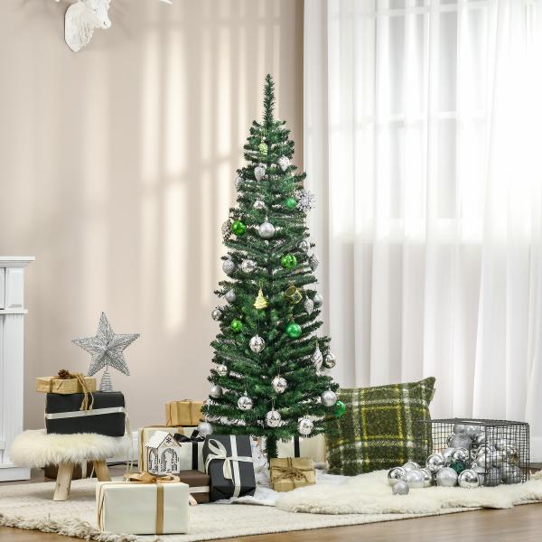 Árvore de Natal Artificial 150cm Ignífugo com 294 Pontas de Ramo PVC Decoração de Natal para Interiores Verde