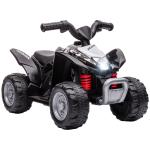 Quadriciclo Elétrico HONDA para Crianças Bateria 6V com Faróis LED Buzina Velocidade de 2,8km/h 65,5x35,5x43,5 cm Branco e Preto