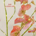 Árvore de Eucalipto Artificial 150 cm Árvore Artificial com 245 Luzes LED e Base Decoração Laranja e Marrom