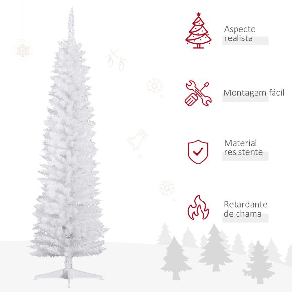 Árvore de Natal Artificial 180cm Ignífugo com 390 Ramos de PVC Decoração de Natal para Interiores Verde