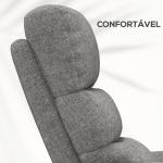 Poltrona Relax Reclinável Elétrica Poltrona Levanta Pessoas com Controlo Remoto e Bolso Lateral 66x90x96 cm Cinza