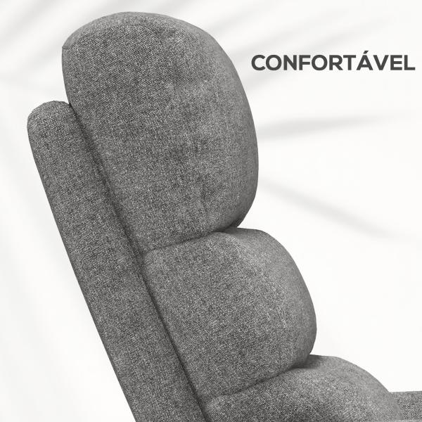 Poltrona Relax Reclinável Elétrica Poltrona Levanta Pessoas com Controlo Remoto e Bolso Lateral 66x90x96 cm Cinza