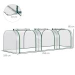 Estufa para Jardim Estufa Pequena para Cultivo de Plantas com 3 Janelas 295x100x80 cm 3 Transparente e Verde