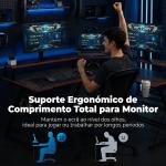 Secretária de Canto com Tomadas em Forma de L 128x128 cm com Suporte para Monitor Gancho e Suporte para Copos Preta