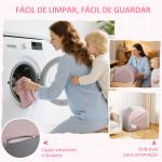 Sofá para Crianças com Almofada em Forma de Coroa Dobrável em Cama e Zona de Brincadeiras 116x61x14 cm Rosa e Azul Acinzentado
