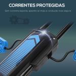 Kart a Pedais para Crianças 5 - 12 Anos com Assento Ajustável Pneus Insufláveis Amortecimento e Travão de Mão 121x58x61cm Azul