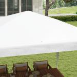 Tenda de Jardim Desmontável Tenda para Exteriores com 4 Orifícios de Drenagem e Tubo de Aço 293x293x252 cm Branco