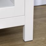 Aparador de Cozinha Moderno Móvel Buffet Auxiliar com Gaveta Prateleira Ajustável e 2 Portas de Vidro 80x40x90 cm Branco e Madeira