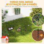 Parque para Cães 8 Painéis 61x61cm Dobráveis Gaiola Metálica para Animais de Estimação com Porta e Dupla Fechadura Preto