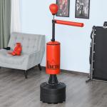 Punching Ball de Boxe com Altura Ajustável com Barra Giratória 360° e Base Preenchida 88x48x155 - 205 cm Preto e Vermelho