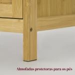 Aparador de Bambu de 2 Portas Aparador Boémio com 2 Prateleiras para Cozinha Entrada 60x27x67,5 cm Madeira