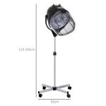 Secador de Cabelo Profissional 1180W com Capuz e Rodas com Temporizador de Temperatura Ajustável em Altura Preto