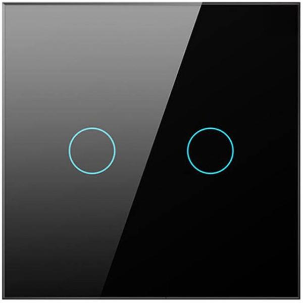 Interruptor Inteligente LZTS02 - EU - B2 2 Canais s/ Neutro ZigBee Tuya (Preto) - AVATTO