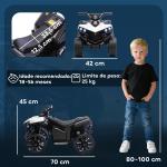 Quad Elétrico Infantil 6V Quad para Crianças dos 37 aos 72 Meses Velocidade até 3 km/h Faróis e Música 70x42x45 cm Branco