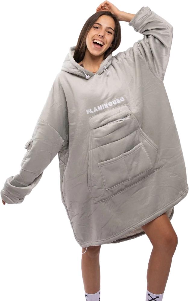 Cobertor Hagrid Cloud c/ Mangas e Bolso (Cinza) - FLAMINGUEO