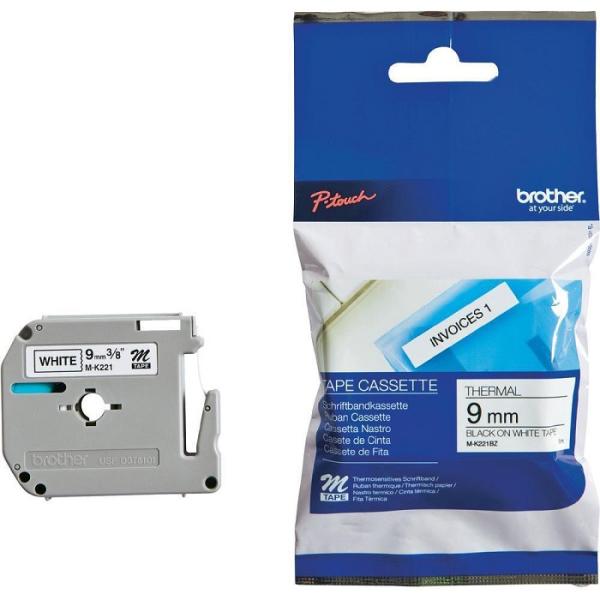 Fita Original MK221 Preto Sobre Branco - BROTHER