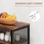 Aparador de Cozinha Industrial Móvel de Armazenamento de Garrafas para Bar Sala Cozinha 120x40x76 cm Castanho Rústico