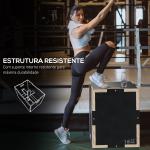 Caixa Pliométrica com 3 Alturas Diferentes para Treino de Força em Casa Ginásio CrossFit Carga 120 kg 40,5x35,5x30,5 cm Preto