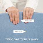 Cadeira de Escritório sem Apoio para os Braços Estofada em Linho Sintético com Altura Ajustável 53x43x85 - 93 cm Azul