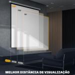 Tela de Projeção Manual 120 Polegadas Portátil Formato 1:1 para Interior e Exterior Cinema em Casa 207x207 cm Branco