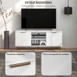 Móvel de TV Moderno Móvel de TV para Sala de Estar com 2 Compartimentos Abertos para Televisores de 55 Polegadas 120x35x48 cm Branco