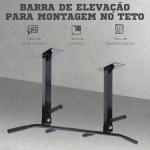 Barra de Elevação de Parede barra Pull - Up de Aço para Treino em Casa Carga Máxima 150 kg 105,5x28x49 cm Preto