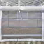 Estufa Tipo Túnel de Jardim 4x3x2m com Porta Enrolável 8 Janelas Cobertura de PE 140g/m² e Metal Galvanizado para Cultivos de Plantas Verduras Branco