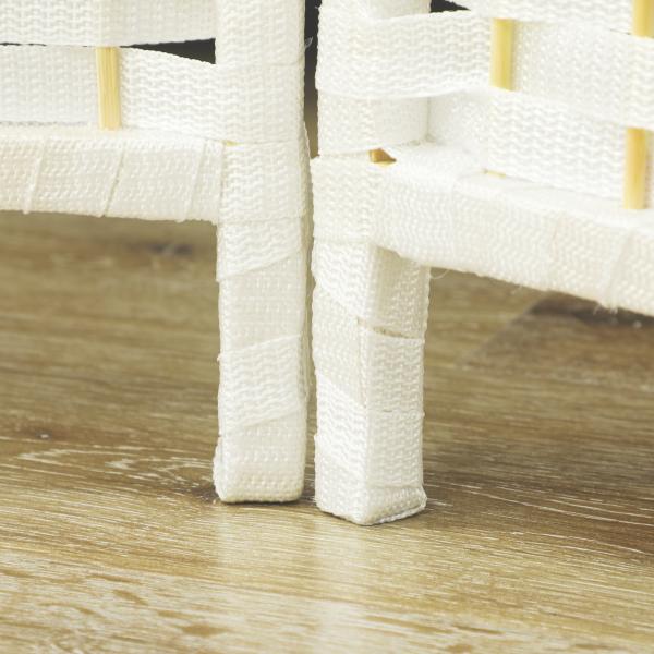 Biombo de 4 Painéis Separador de Ambientes Dobrável 160x170 cm para Sala de Estar Dormitório Escritório Branco