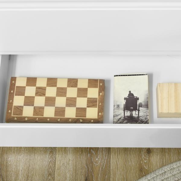 Cómoda Moderna com 4 Gavetas de Madeira para Dormitório Carga Máxima 40 kg 70x37x75 cm Branco e Madeira