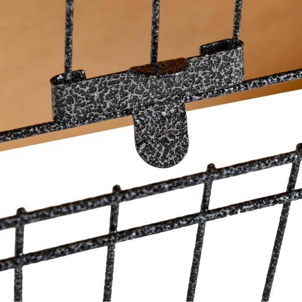 Coelheira de Exterior de Madeira para Animais Pequenos 2 Níveis com Rampa Bandeja Removível Portas com Fechaduras 89,5x45x81 cm Madeira e Cinza