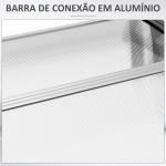 Marquise de Proteção para Portas e Janelas 122x89x24 cm Transparente e Preto