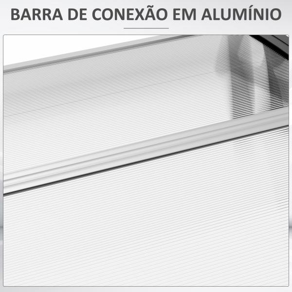 Marquise de Proteção para Portas e Janelas 122x89x24 cm Transparente e Preto