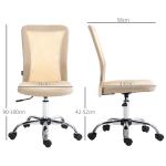 Cadeira de Escritório de Malha Cadeira de Escritório Giratória sem Apoio para os Braços com Altura Ajustável Carga Máxima 100 kg para Escritório Dormitório 43x56x90 - 100 cm Bege