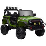 Carro Elétrico para Crianças com Bateria de 12V Controlo Remoto Faróis LED Buzina e Música 100x63x65 cm Verde