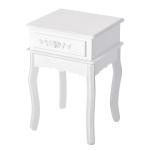 Mesa de Cabeceira com 1 Gaveta Mesa Auxiliar de Madeira para Dormitório Sala de Estar Estilo Moderno 40x35x60cm Branco