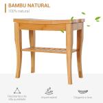 Banco para Casa de Banho de Bambu com Prateleira de Arrumação Antiderrapante Impermeável e Resistente 47,5x26x44,5 cm Madeira