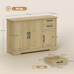 Aparador com 3 Portas Moderno para Sala de Estar com 2 Gavetas Prateleira Ajustável 120x38x79 cm Madeira