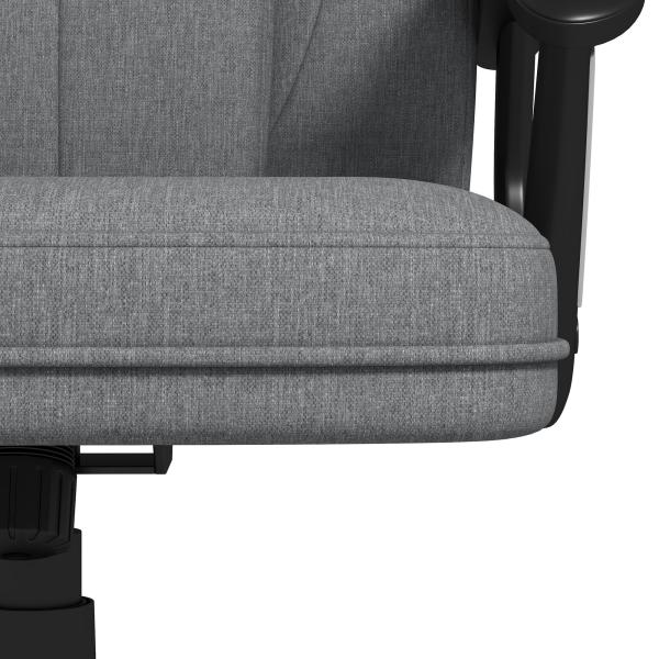 Cadeira de Escritório Giratória com Altura Ajustável Apoio para os Braços e Encosto Acolchoado de Linho Sintético 66x75x110 - 120 cm Cinza