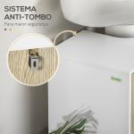 Móvel para Lavatório Pousar de Madeira com 2 Portas Prateleira e Pés de Aço 60x30x60cm Carvalho e Branco
