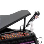 Piano para Crianças com 37 Teclas Microfone Banco Luzes 22 Músicas e Entrada para MP3 e USB 48x39x69 cm Preto