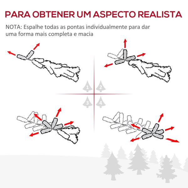 Árvore Artificial de Natal 150cm com Base Dobrável 440 Galhos PE Tridente e PVC Individual Árvore de Natal Decorativa Exterior Interior Ø75x150cm Verde