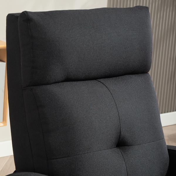Poltrona Relax Reclinável até 155° Poltrona Reclinável Manual para Pessoas com Altura Inferior 195 cm 67x87x98 cm Preto